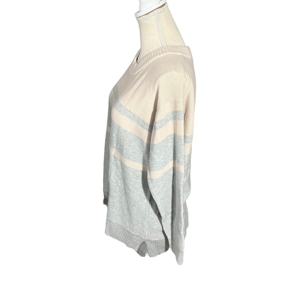 Toad & Co Plateau LS Crew Grey & Blush Striped Lambswool Nylon Mix Sweater Sz L - Picture 3 of 12